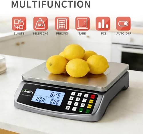 66lb/30kg Food Scale, Large Digital Kitchen Scale 0.05oz/1g Commercial Scale for Food 304 Stainless Steel Counting Scale for sourdough Bread Baking Cooking Meat Restaurant Vegetables Farm