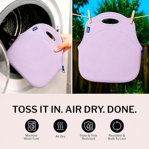 Built Gourmet Getaway Neoprene Lunch Bag, Large Capacity - Lavender
