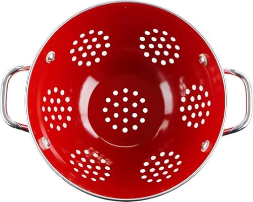 Calypso Basics by Reston Lloyd Powder Coated Enameled Colander, 3 Quart, Red