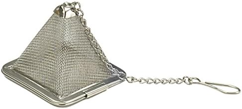 RSVP International Endurance Collection Mesh Loose Leaf Tea Strainer/Infuser Ball, 18/8 Stainless Steel and Dishwasher Safe, Pyramid, 1.75"