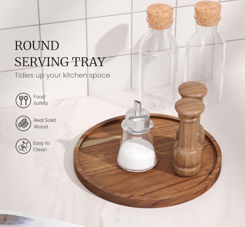 VERTORGAN Acacia Wood Serving Tray,8.7 Inch Decorative Trays,Home Decor