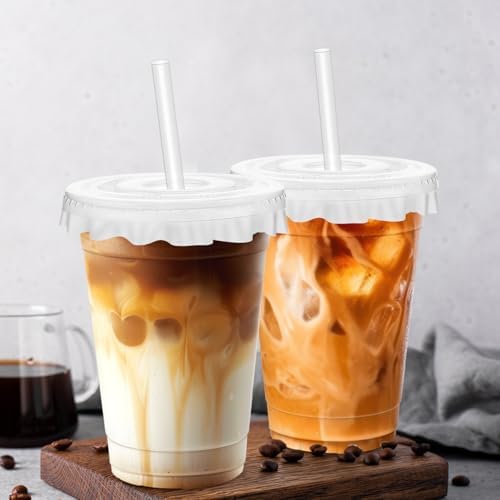 100 Pack 16 oz Plastic Cups, Disposable Iced Coffee Cups