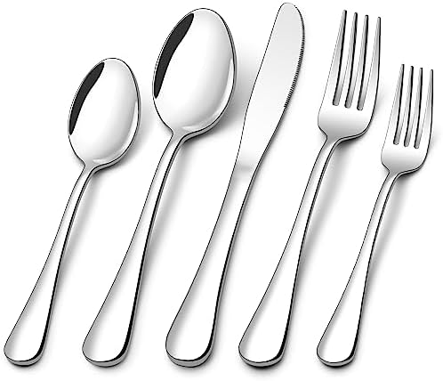 Compralo Silverware Set for 12, Stainless Steel 60 Piece Flatware Set