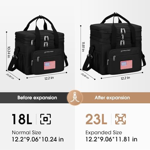 Maelstrom 23L Insulated Lunch Box, Expandable Double Deck Cooler Bag