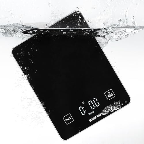 Waterproof Food Scale, 22lb Kitchen Scale, IP67, Rechargeable, Black