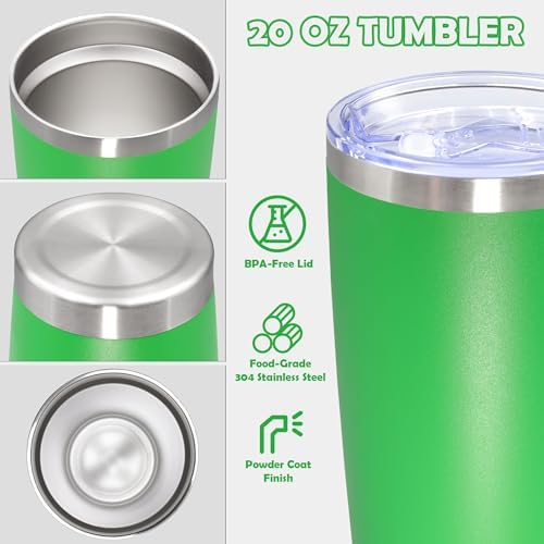 20oz Tumbler Stainless Steel Tumbler Coffee Tumbler with Lid Green, 8P