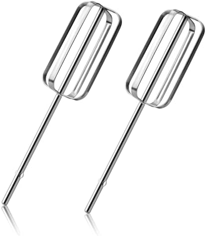 2 Pcs Hand Mixer Attachments Beaters, Hand Mixer Beaters Attachments for Kitchen Stainless Steel Replacement Parts for KitchenAid W10490648, KHM2B, AP5644233, PS4082859