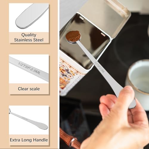1PCS 1Teaspoon(1tsp, 1/3tbsp, 5ml) Extra-long Handle Measuring Spoon