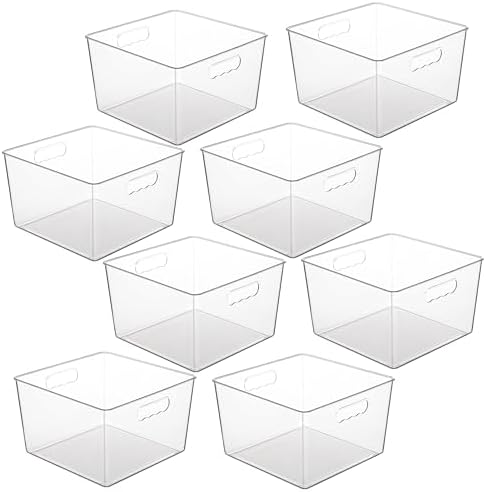 Vtopmart 8 Pack Extra Large Clear Storage Bins, 11x11 Cube Organizer