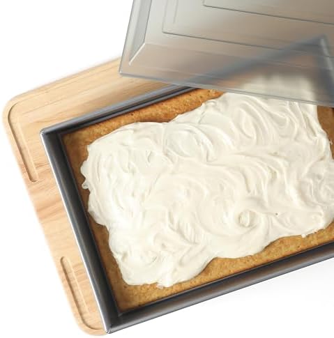 Calphalon Titan Bake Pan with Lid, Nonstick Bakeware Set, Aluminized Steel PFOA-Free for Even Heating, Commercial Quality Baking 13" x 9" Cake Pan (Pack of 2)