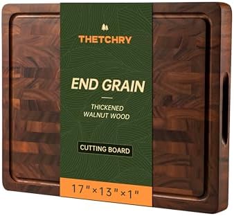 THETCHRY Walnut Cutting Boards for Kitchen, End Grain Wood Cutting Board