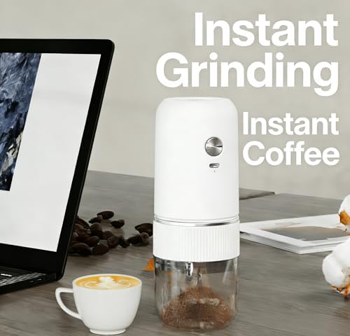 Electric Coffee Grinder Automatic Spice Grinder Rechargeable Salt Mill Pepper Grinder Adjustable Coarseness Removable Design Kitchen Tool