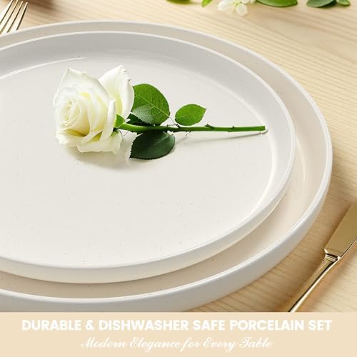 Umite Chef 24-Piece Stoneware Dinnerware Set for 8, Plates and Bowls Set