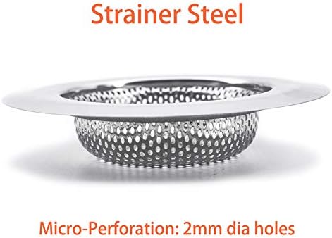 Kitchen Sink Strainer Stainless Steel Sink Strainer with Large Wide Rim 4.5" for Mesh Sink Strainer, Bathroom, Slop, Laundry, RV, Lavatory, Large (Pack of 2)