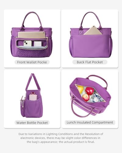 HSHRISH Lunch Bag Women Large Insulated Purple Tote Lunch Box for Work