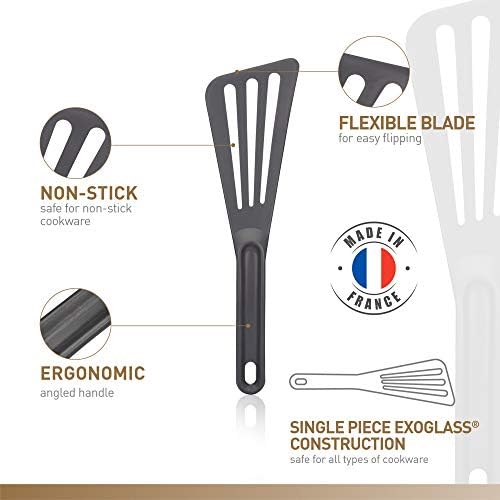 Matfer Bourgeat Exoglass® High Temperature Pelton Spatula, Red