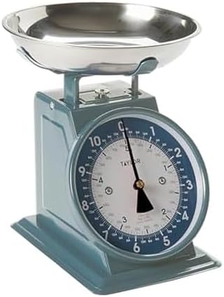 Taylor Vintage Mechanical Kitchen Scale - 11 lb Max Capacity, Storm Blue