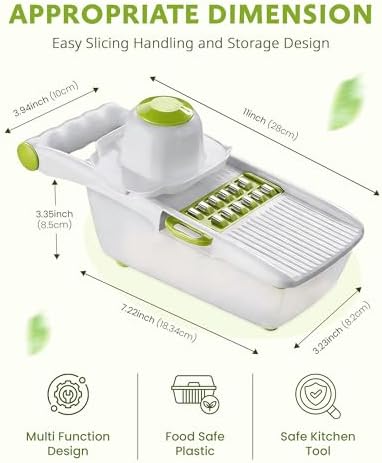 ADOV Mandoline Slicer for Kitchen, Vegetable Chopper with Container