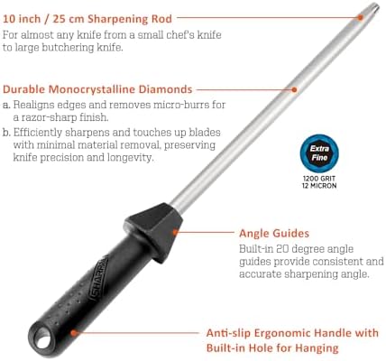 SHARPAL 119N Diamond Sharpening Steel Professional Knife Sharpener