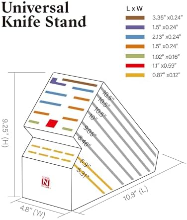 Cook N Home Bamboo Knife Block 20-Slot Universal Knife Holder Countertop