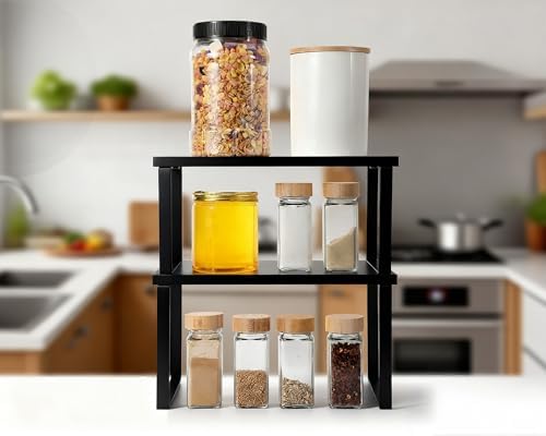 4 Pcs Kitchen Organizer Accessories Set for Cabinet, Black, 11.8 x 7.9''