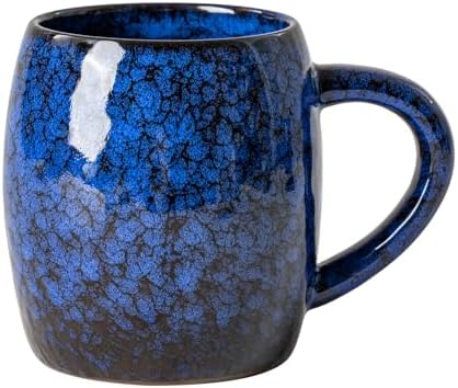 Deep Cobalt Ceramic Mug, 21oz Reactive Glaze Coffee Mug, Office Gift