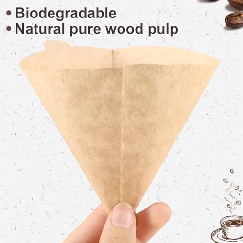 200 Count Coffee Filter, Size 02 Natural Unbleached Pour Over Coffee Filter