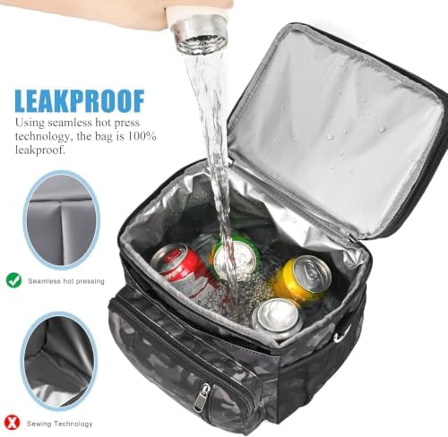 MIYCOO Lunch Bag for Men & Women, Expandable Double Deck Lunch Box, 15L