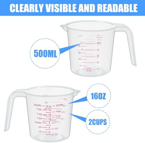 DTDNZKN 3 Pack Measuring Cups, 250ml (1-Cup), 500ml (2-Cup) &1000ml (4-Cup)