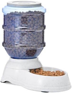 Amazon Basics Gravity Pet Food Feeder for Dogs and Cats, Easy to Clean, Easy to Fill, Removable Lid, 152fl.oz Capacity, Small