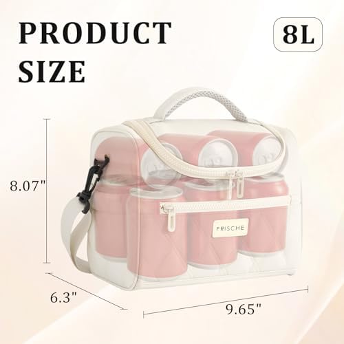 Insulated Lunch Bag Women Men Leakproof With Cup Holder, Beige