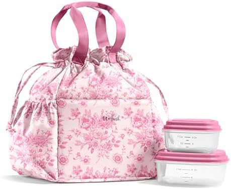Fit & Fresh Cromwell Cinch Insulated Lunch Bag for Women w/Containers