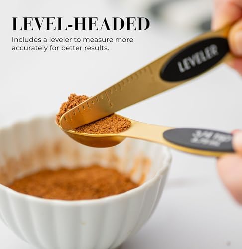 Styled Settings Magnetic Measuring Spoons Set, Gold