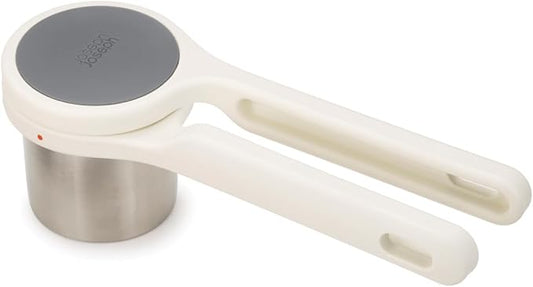 Joseph Joseph Helix Potato Ricer Masher Ergonomic Twist-Action Hand Manual Stainless Steel For Mashed Potato, Vegetable Purees, Stainless Steel, White