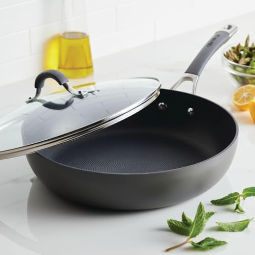 Circulon Radiance Hard Anodized Nonstick Deep Frying Pan with Lid, 12-Inch