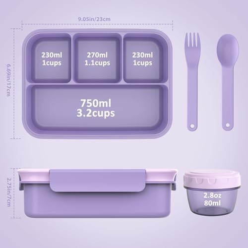 Caperci Bento Box Adult - 50 oz Large Lunch Containers for Adults and Teens