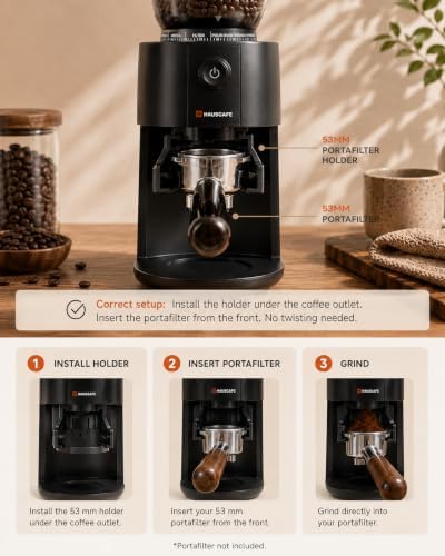 Coffee Grinder, Electric Burr Coffee Grinder with 38 Grind Settings for Espresso, Pour Over & French Press, Conical Burr Coffee Bean Grinder, One-Touch Operation, Easy Clean, Black