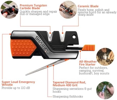 SHARPAL 101N 6-in-1 Pocket Knife Sharpener & Survival Tool