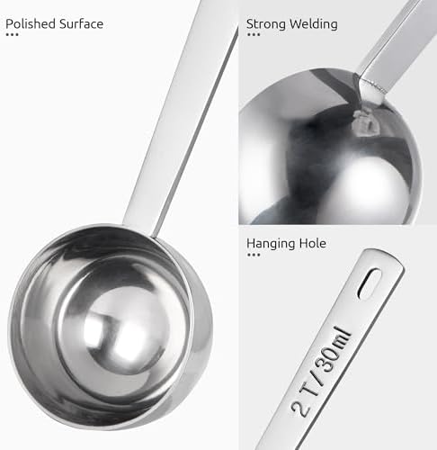 U-Taste Coffee Scoop 2 Tablespoon, 4.3in Long Handle Tbsp Measuring Spoon