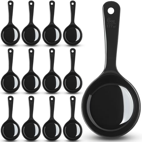 Carlisle FoodService Products 493003 Measure Miser Solid Short Handle Measuring Spoon, 6 Ounces, Black (Pack of 12)