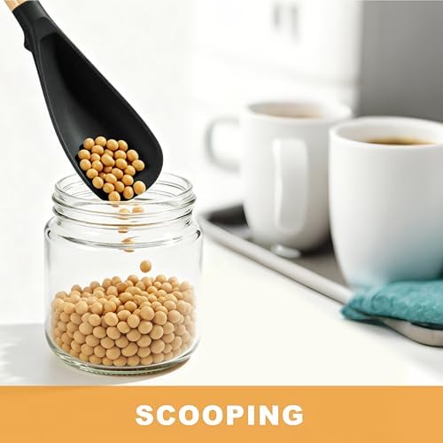 2 Pack Silicone Cooking Spoon for Nonstick Cookware, Silicone Spatula Spoon