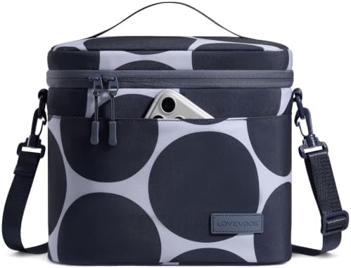 LOVEVOOK Insulated Lunch Box for Women Men, Reusable Lunch Bag for Work Picnic Beach College School, Leakproof Cooler Bag with Shoulder Strap & Ice Pack, Lunch Box/Bag for Mom Teacher Kids Girl Boy