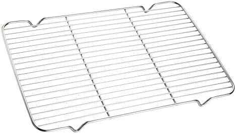 Oven Roasting Rack 11 x 15.4 inch Rectangle Baking Cooling Steaming Grilling Rack with 4 Legs Stainless Steel Rack,Perfect To Cool and Bake(11"X15.4",39X28cm)