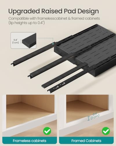 SONGMICS Pull Out Cabinet Organizers, Expandable Carbon Steel Drawers