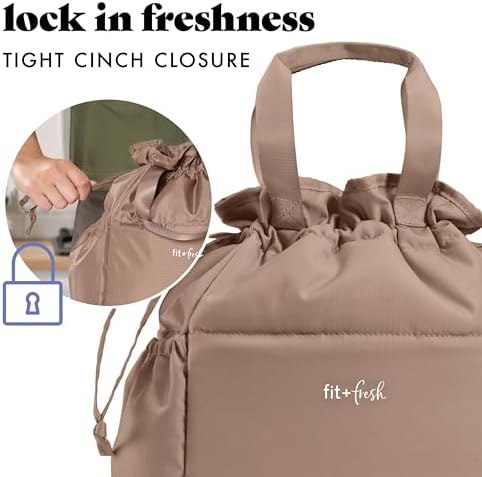 Fit & Fresh Cromwell Cinch Insulated Lunch Bag for Women w/Containers