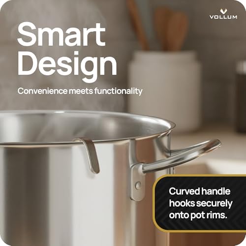 Vollum 1-Piece Stainless Steel Ladle - Heavy Duty Commercial Thick Stainless Steel - 4 Ounce (3.1" Bowl Diameter, 12.25" Handle Length)