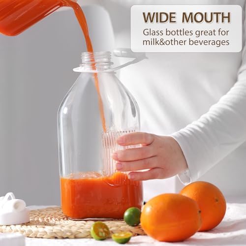 CUCUMI 1 Pack 64 Oz Glass Milk Bottle with Lid
