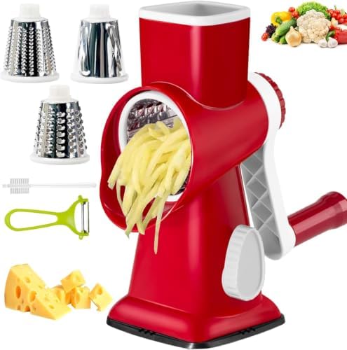 Cheese Grater with Handle,Multifunctional Rotary Cheese Grater