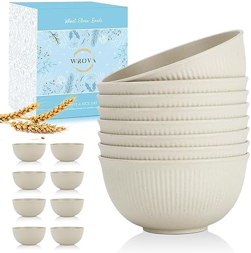 Wrova Wheat Straw Cereal Bowls Set, Soup Bowls Microwave Safe for Kid 26 OZ