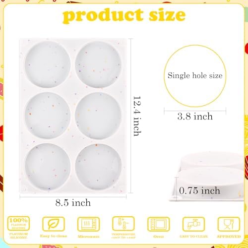 HUAKENER 3 Pcs Silicone Muffin Top Pan for Baking, 4 Inch Round Baking Mold
